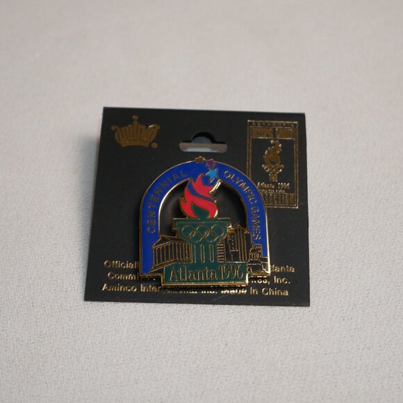 Atlanta 1996 Centennial Olympics Collectible Enamel Pin With Original Backing Ca - Picture 1 of 2